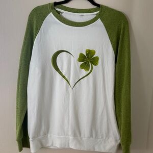 Green and White Clover Sweatshirt
